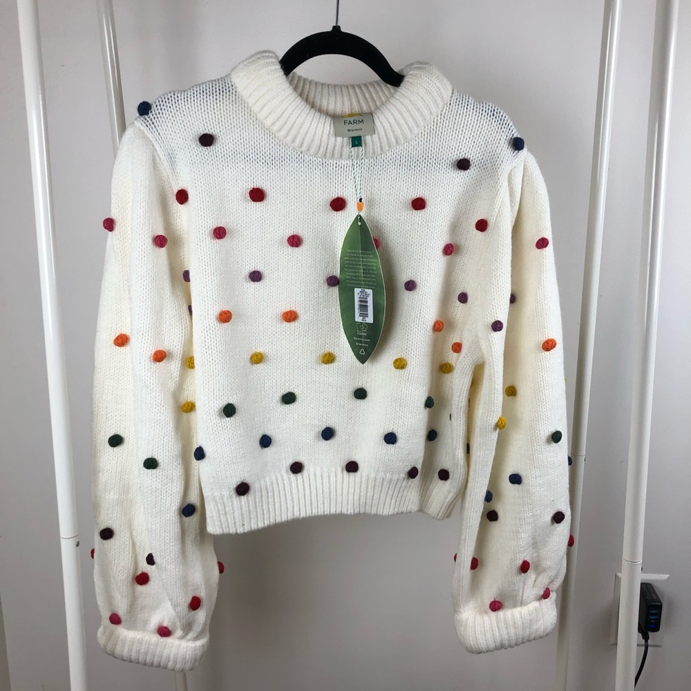 NWT Farm Rio Rainbow Dots Turtleneck Sweater Size: XS, L - Picture 6 of 12